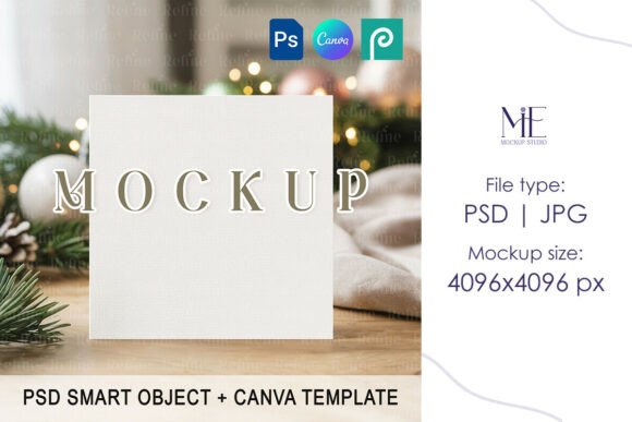 Download Square Holiday Invitation Card Mock-up - Premium Bundle